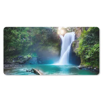 Produktbild von MuchoWow® Mauspad Mousepad Wasserfall - Steine - Landschaft - Pflanzen - Wasser 60x30 cm - Mousepads - Maus Mat - Pad - Mausunterlage - Nachhaltig