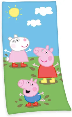 Produktbild von Peppa Pig Badetuch / Strandtuch / Handtuch, 100% Baumwolle ( Velours ), 75x150 cm