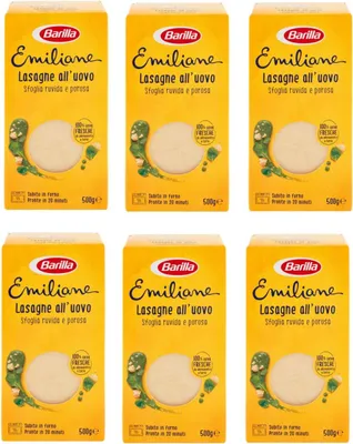 Produktbild von 6x Barilla Emiliane Lasagne all'uovo Nudeln mit ei 500