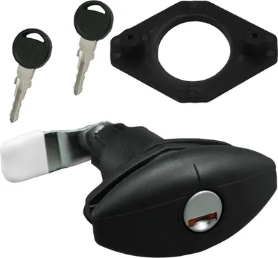 Produktbild von Drehspannschloss Klappenschloss Schloss Serviceklappe Ellipse klein Wohnwagen Wohnmobil schwarz