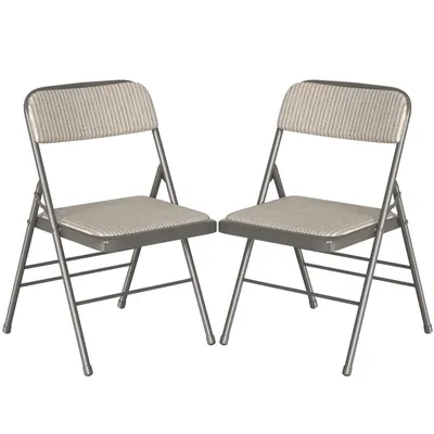 Produktbild von Klappstuhl 2er Set Lounge-Sessel mit Polster Besuchersstuhl Küchen Stühle 45x48x77cm grau