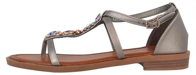 Produktbild von Fitters Footwear Mona Zehentrenner in Übergrößen Silber 2.872477 Pewter große Damenschuhe