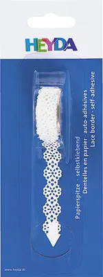 Produktbild von Heyda 204880081 Papierspitze selbstklebend "Blumen" 2 m x 14 mm weiß