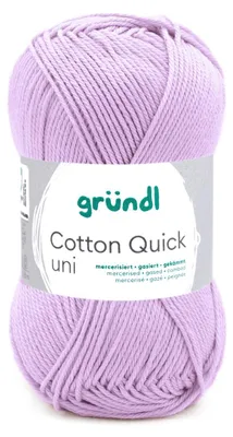 Produktbild von Gründl Baumwolle quick uni,50g.100%Baumwolle,mercerisiert,Häkel- u. Strickgarn,50g / 125 m,NS 3-4 160 flieder