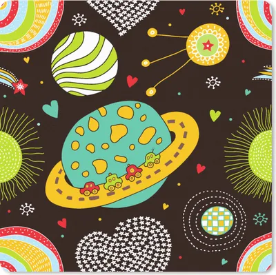 Produktbild von MuchoWow® Mauspad Mousepad Muster - Weltraum - Planeten - Jungen - Kinder - Kinder 30x30 cm - Mousepads - Maus Mat - Pad - Mausunterlage - Gaming