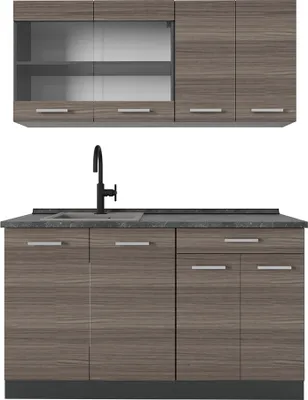 Produktbild von Singleküche Vicco R-Line Edelgrau 140 cm , AP Anthrazit, Model 53478