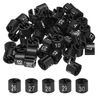Productafbeelding van Kledinghanger-markeringen - Set van 50 stuks - Genummerd van 1 tot 50 - Zwart