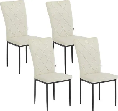 Productafbeelding van Famanu Essstoelset, 4 keukenstoelen - fluweel bekleding