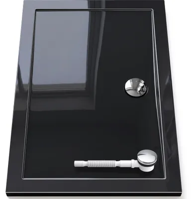 Produktbild von Mai & Mai Duschwanne Duschtasse Faro in Schwarz inkl. Ablaufgarnitur 01, Form: Rechteckig, BTH: 90x120x4cm