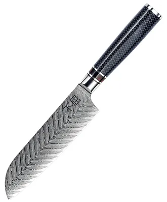 Obrázok produktu pre Japonská oceľ VG-10 Profesionálny nôž Santoku z damaskej ocele Ako darček Fukutsu Rukoväť G10