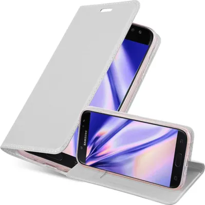 Produktbild von Cadorabo Handyhülle für Samsung Galaxy J5 2017 Schutz Hülle in Silber Cover Etui Book Case Booklet