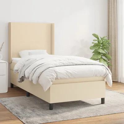 Produktbild von The Living Store Boxspringbett mit Matratze Creme 90x190 cm Stoff