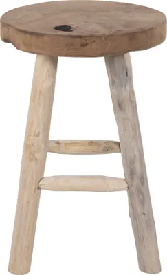 Produktbild von Hocker >Badia< in Hellbraun, Teak - 30x45x30cm (BxHxT)