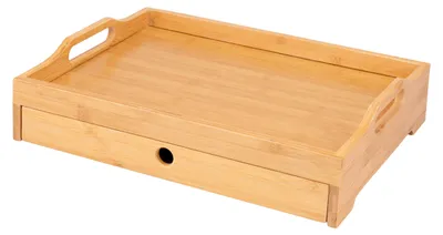 Produktbild von bremermann Serviertablett mit Schublade | Bambus | Frühstückstablett ca 43 x 31