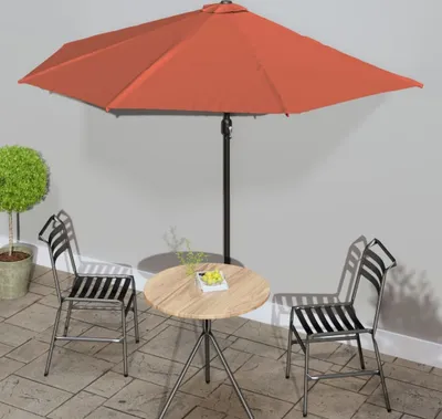 Immagine prodotto di Maison Exclusive - Ombrellone da balcone con palo in alluminio, color terracotta, 300x155x223 cm, semicircolare