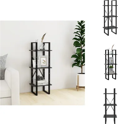 Zdjęcie produktu dla vidaXL Regał 3 przegrody szary 40x30x105 cm lite drewno sosnowe - Regały i biblioteczki