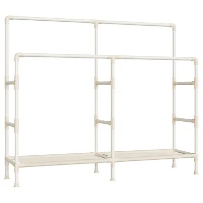 Produktbild von SONGMICS Kleiderständer mit Doppelstange und 2 Ablagen, Belastbar bis 100 kg, 163 x 45 x 156 cm, Weiß