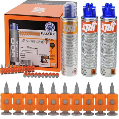 Obrázok produktu pre SPIT HC6-15, 15 mm, oceľové klince do betónu, 1500 ks + P800, plynová pištoľ PULSA 800