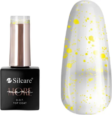 Zdjęcie produktu dla Silcare maniMORE DOT Top coat do paznokci Yellow, 10 g