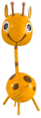Produktbild von Dehner Dekofigur Giraffe, handgefertigte Gartenfigur, frostbeständig, 11.5 x 32.5 x 14.5 cm, Eisen, gelb / kupfer