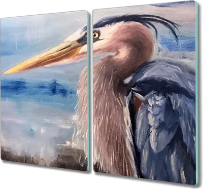 Produktbild von Coloray Schneidebrett Herdabdeckplatte 2x30x52 cm Kochplattenabdeckung Küchenbrett Hackbrett - Tier Vogel