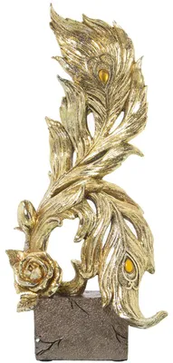 Produktbild von DRW Figur aus einem Blatt mit goldenem Boden, 19 x 12 x 42 cm