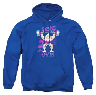 Obrázok produktu pre Mikina s kapucňou "Ricks Gym" zo seriálu Rick a Morty, uni, pre pánov/dámy, model TV40635 (veľkosť M), farba: kráľovská modrá