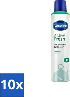 Image de Vaseline - Active Fresh - Déodorant en spray - Frais & rafraîchissant - 250 ml - Pack avantage - 10 pièces