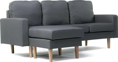 Produktbild von Ecksofa reversibel aus Stoff "Gabby" - 3-Sitzer - Hellgrau