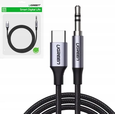 Immagine prodotto di Ugreen Cavo Audio Stereo Aux 3,5 Mm Mini Jack - Usb Tipo C Do Telefonu Tabletu 1M Czarny (Cm450 20192)