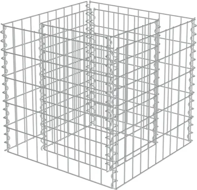 Zdjęcie produktu dla Podwyższona Donica Gabionowa, Galwanizowana Stal, 50X50X50 Cm Lumarko!