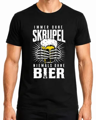 Productafbeelding van T-shirt voor heren, zwart, maat XL. Opdruk: "Altijd zonder scalpel, nooit zonder bier. Skeletchirurgie. Arts."