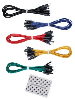 Jumper Wire Kabel M-F 200 mm, 50 Stück + 170 Kontakte Breadboard