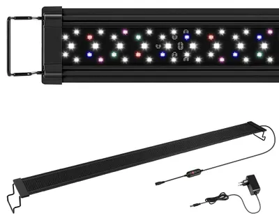 Image de Lampe d'aquarium LED colorée étanche Eikuavons de 36 W, avec support et minuterie, pour un éclairage décoratif