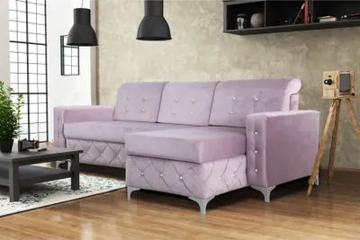 Immagine prodotto di Divano angolare in velluto, divano letto, mobili  soggiorno, divano a forma di L, imbottitura