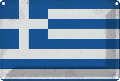 Produktbild von vianmo Blechschild 20x30 cm Griechenland GreeceVintage Flagge Fahne Wappen