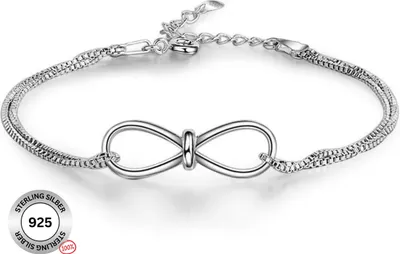 Produktbild von Felino® Silberarmband Armband Infinity 925 Sterling Silber Damen Frauen Diamanten Unendlich Liebe Ewigkeit