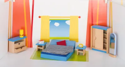 Produktbild von Goki 51906, Möbelgarnitur, Play dollhouse, Holz, Mehrfarben, 3 Jahr(e), 590 g