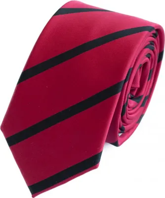 Produktbild von Fabio Farini - 2 Stück Einstecktücher & Herren Schlips in 6cm Schmal (6cm), Rot/Schwarz