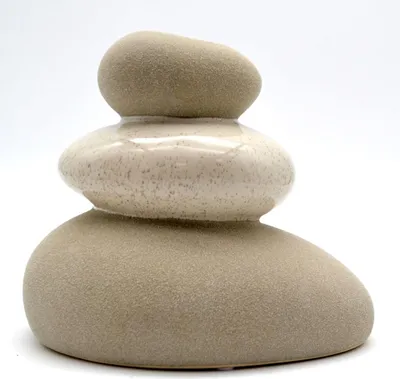 Produktbild von Keramik-Vase Steindaube "Stones" 15,5x18x13 cm graubraun