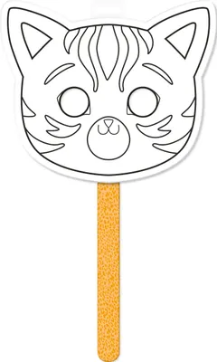 Produktbild von Avenue Mandarine 5x Graffy Stick, Stabmaske, Katze - Orange GY132C