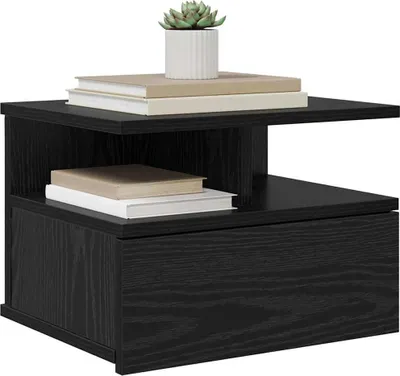Immagine prodotto di vidaXL Comodino sospeso nero effetto rovere 40 x 31 x 28 cm