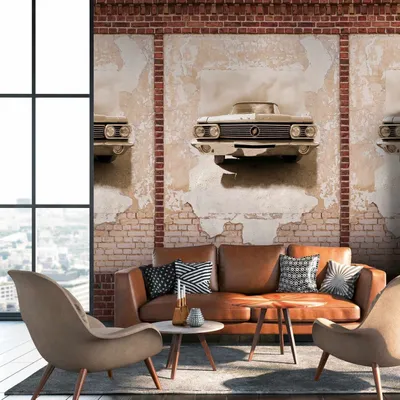 Immagine prodotto di A.S. Creation Livingwalls Carta da parati The Wall II 392431 Un rotolo Un motivo 2,80 x 1,59 m Vintage car Brown