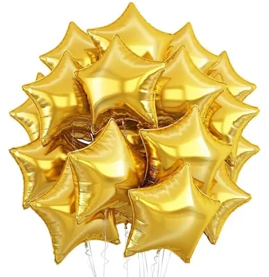 25 Goldene Stern Folienballons 45 cm Partydeko