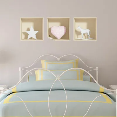 Image de Décoration autocollante à effet 3D avec motif de cœur, 30 x 90 cm