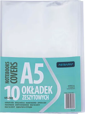 Zdjęcie produktu dla Okładka na zeszyt Astra A5 bezbarwna
