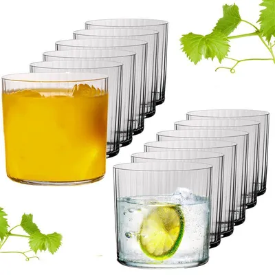 Produktbild von IMPERIAL geriffelte Trinkgläser 350ml - Wassergläser 12er Set aus Crystalline Glas Serie "London" Spülmaschinenfest