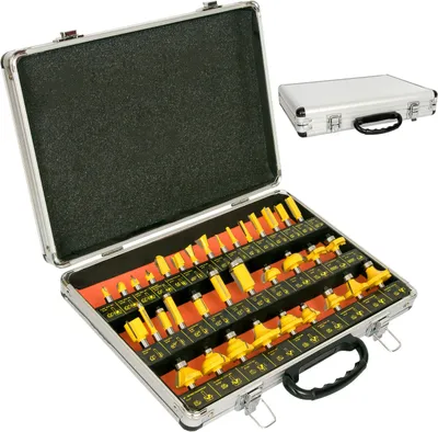 Produktbild von Holzfräser Fräsersatz Nutfräser Fräser Oberfräser Schaftfräser 35tlg (FR-35)