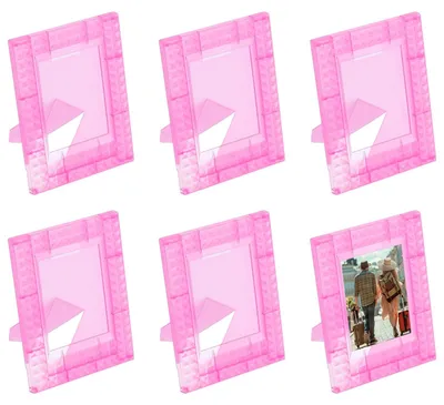 Produktbild von Set aus 6 Mini-Fotogrößen, rustikaler Retro-Stil, rosafarben