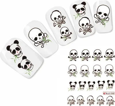 Produktbild von Nagel Sticker Tattoo Nail Art Totenkopf Aufkleber Neu!